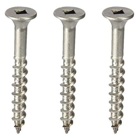 Newport Fasteners Deck Screw, #12 x 3 in, 316 Stainless Steel, Flat Head, Square Drive, 1000 PK V05507-BR-1000